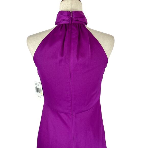 TAYLOR STRETCH SATIN HIGH NECK MAXI DRESS IN PILLOW PURPLE NWT WOMEN'S SIZE 4P - Picture 10 of 16